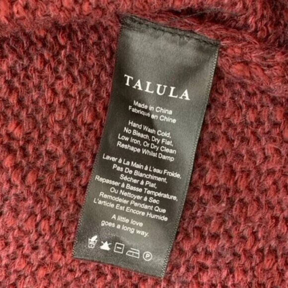 Talula Aritzia Women's Lenox Cardigan Sweater Knit Cashmere Wool Burgundy XXS - Picture 12 of 15